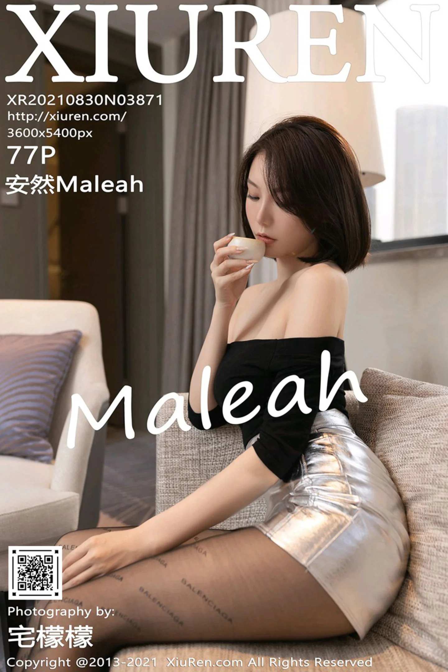 [XiuRen秀人网]VOL.3871 模特安然Maleah人妻主题私房半脱露超薄黑丝裤袜秀翘臀诱惑写真77P-秀人网官方网站